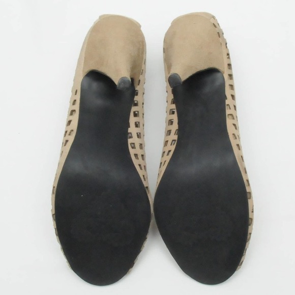 ROCKET Dog Perforated Brown Suede Peep Toe Heels - Picture 4 of 6